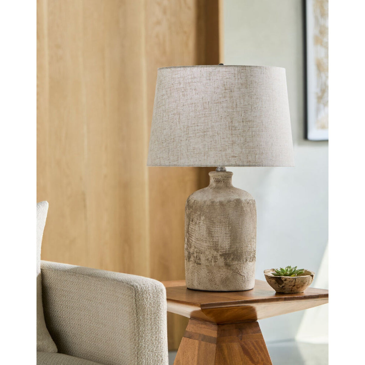 Modern European furniture - Gray Ceramic Table Lamp - www.oroa.com