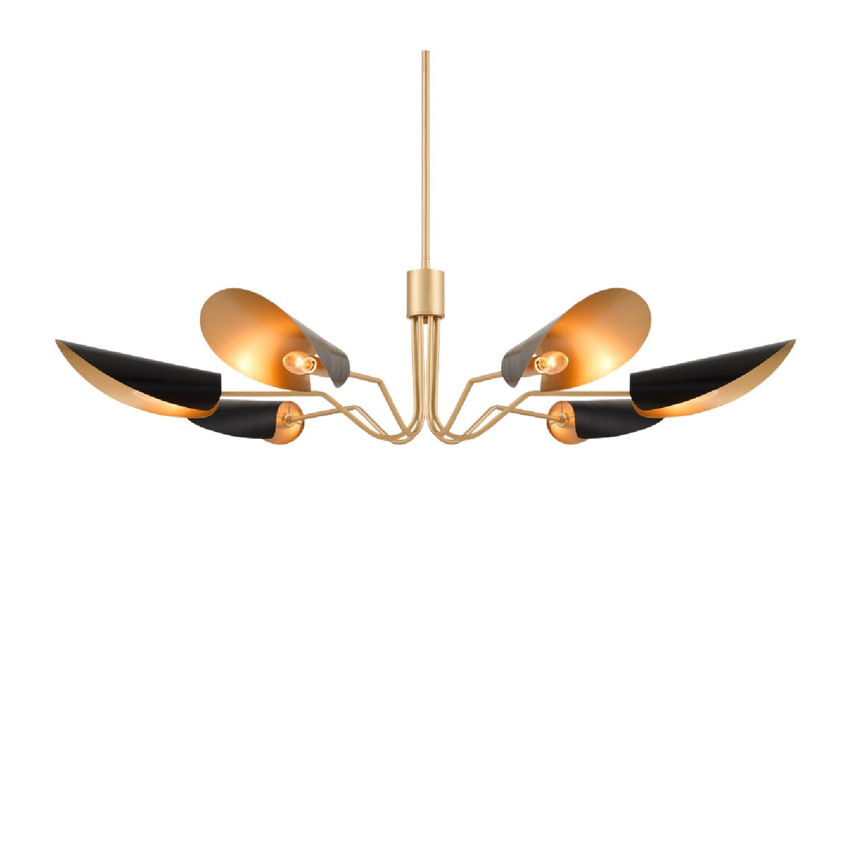 Modern European furniture - Black Metal Shades 6-Light Chandelier - www.oroa.com 