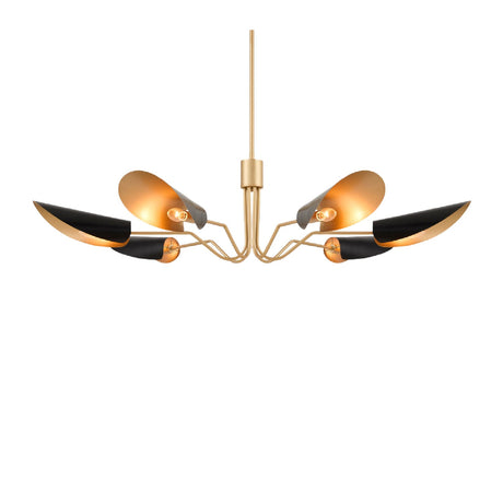 Modern European furniture - Black Metal Shades 6-Light Chandelier - www.oroa.com 