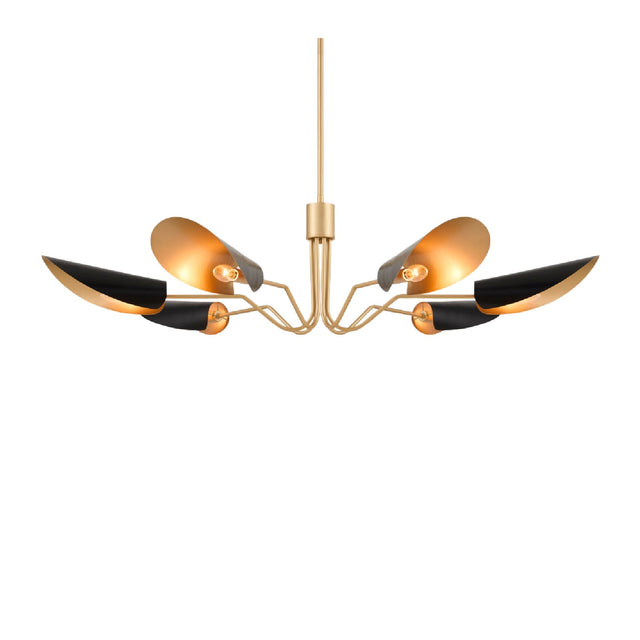 Modern European furniture - Black Metal Shades 6-Light Chandelier - www.oroa.com 