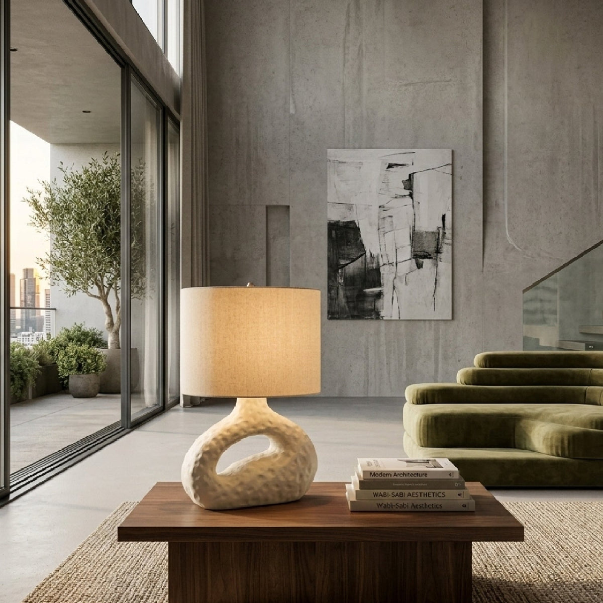 Modern European furniture - White Carved Accent Table Lamp - www.oroa.com