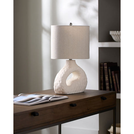 Modern European furniture - White Carved Accent Table Lamp - www.oroa.com