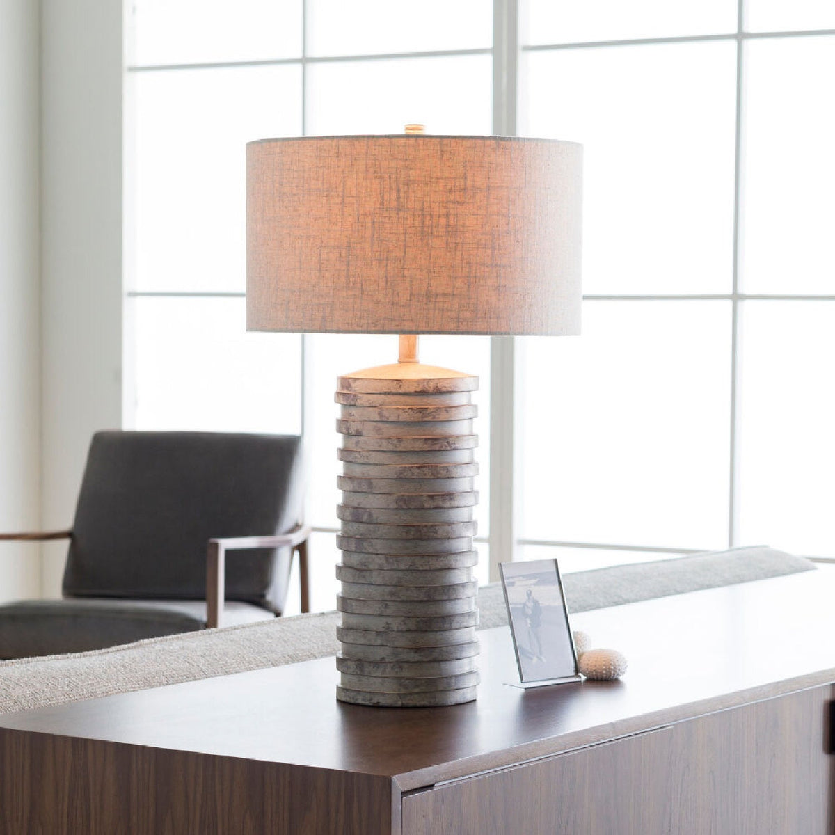 Modern European furniture - Distressed Finish Accent Table Lamp - www.oroa.com