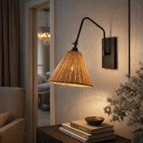 Modern European furniture - Conical Rattan Wall Lamp - www.oroa.com