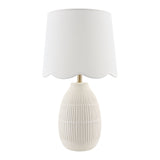 Modern European furniture - Scalloped Linen Ceramic Table Lamp - www.oroa.com