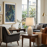 Modern European furniture - Scalloped Linen Ceramic Table Lamp - www.oroa.com