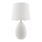 Modern European furniture - Scalloped Linen Ceramic Table Lamp - www.oroa.com
