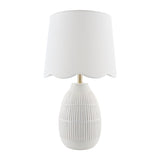 Modern European furniture - Scalloped Linen Ceramic Table Lamp - www.oroa.com