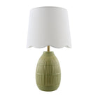 Modern European furniture - Scalloped Linen Ceramic Table Lamp - www.oroa.com