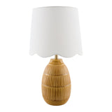 Modern European furniture - Scalloped Linen Ceramic Table Lamp - www.oroa.com