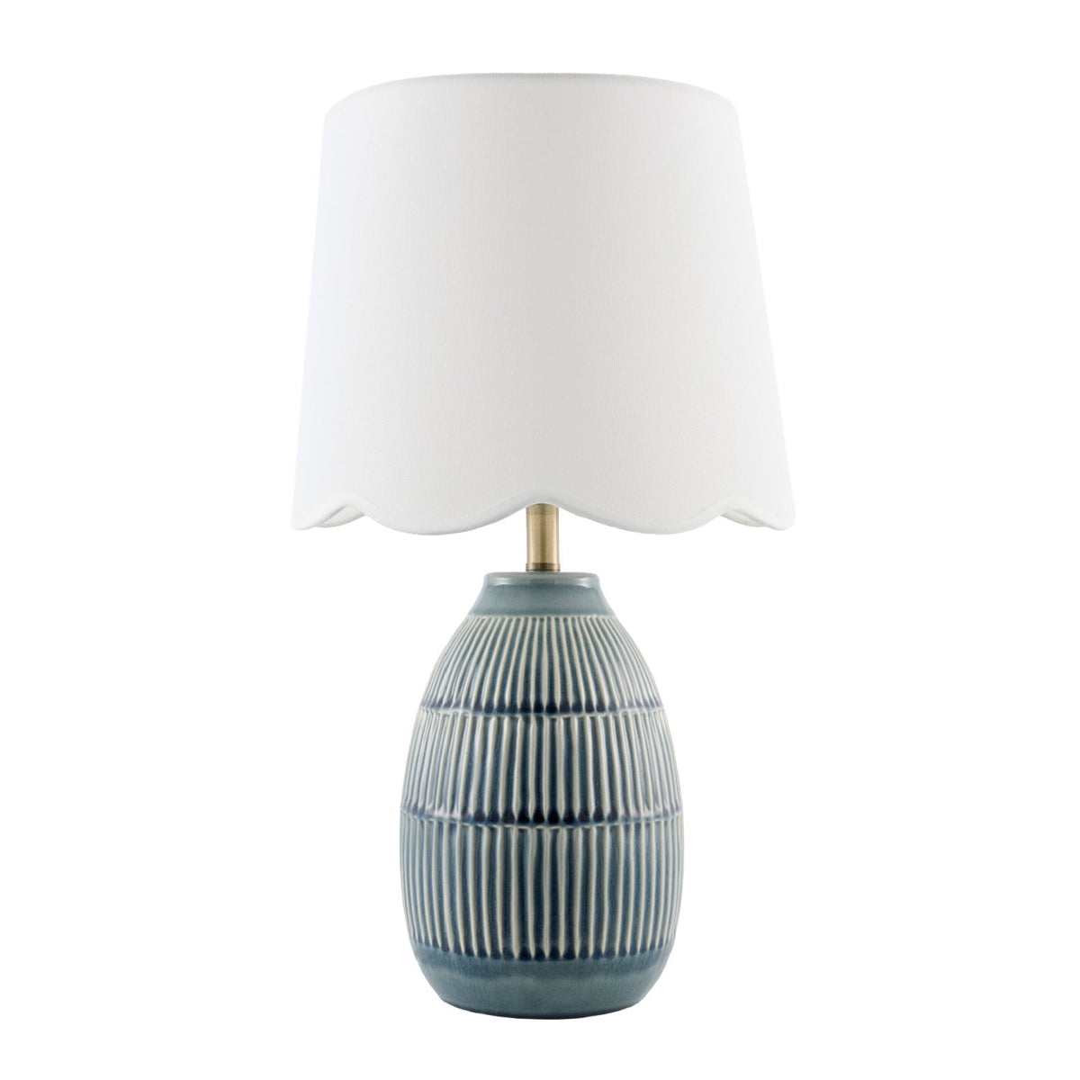 Modern European furniture - Scalloped Linen Ceramic Table Lamp - www.oroa.com