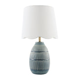 Modern European furniture - Scalloped Linen Ceramic Table Lamp - www.oroa.com