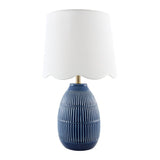 Modern European furniture - Scalloped Linen Ceramic Table Lamp - www.oroa.com