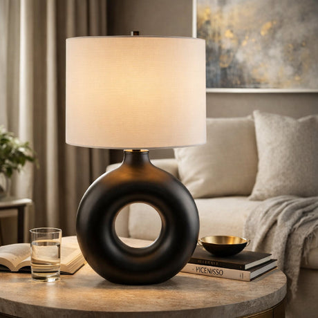 Modern European furniture - Ceramic Ring Accent Table Lamp - www.oroa.com