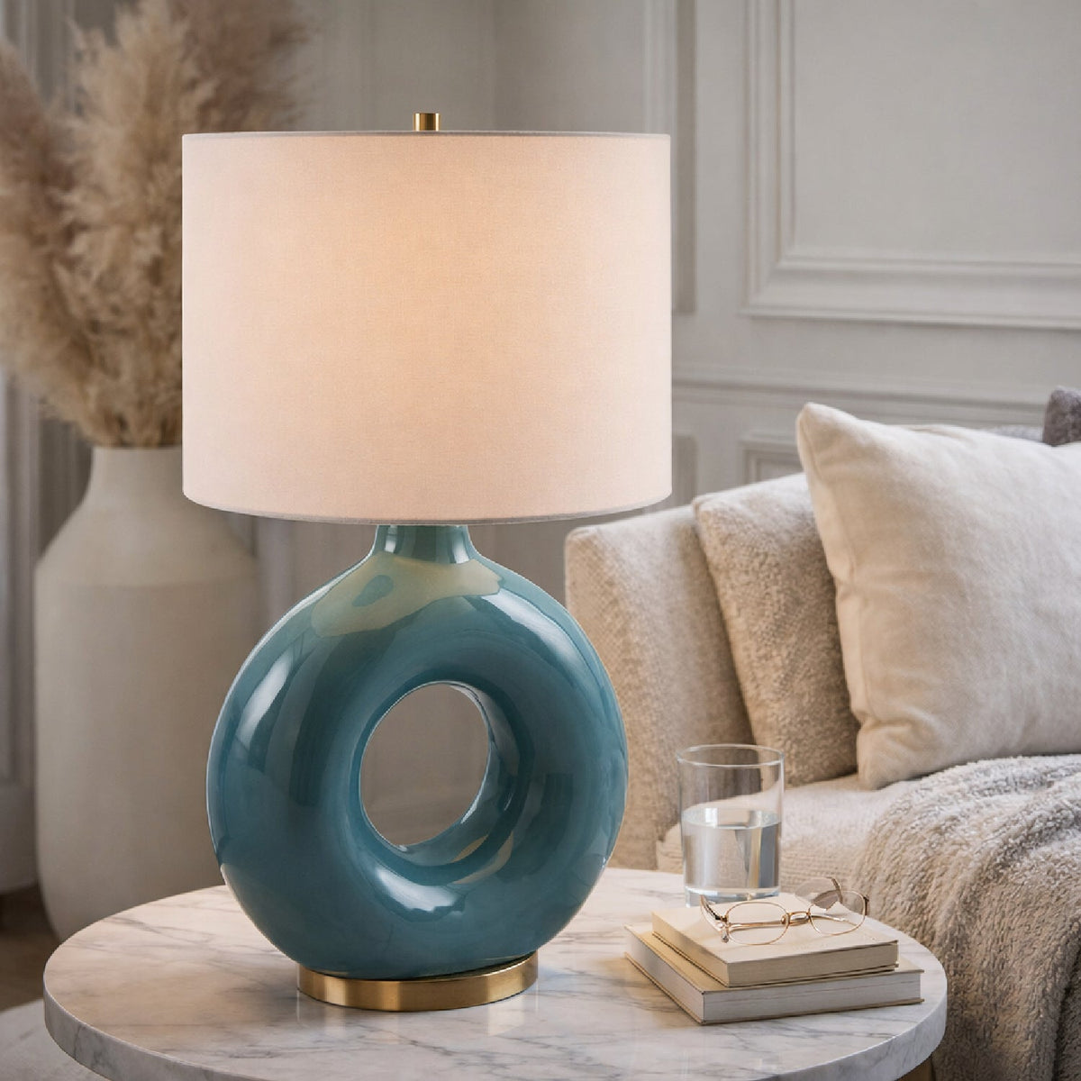 Modern European furniture - Ceramic Ring Accent Table Lamp - www.oroa.com