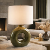 Modern European furniture - Ceramic Ring Accent Table Lamp - www.oroa.com