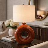 Modern European furniture - Ceramic Ring Accent Table Lamp - www.oroa.com