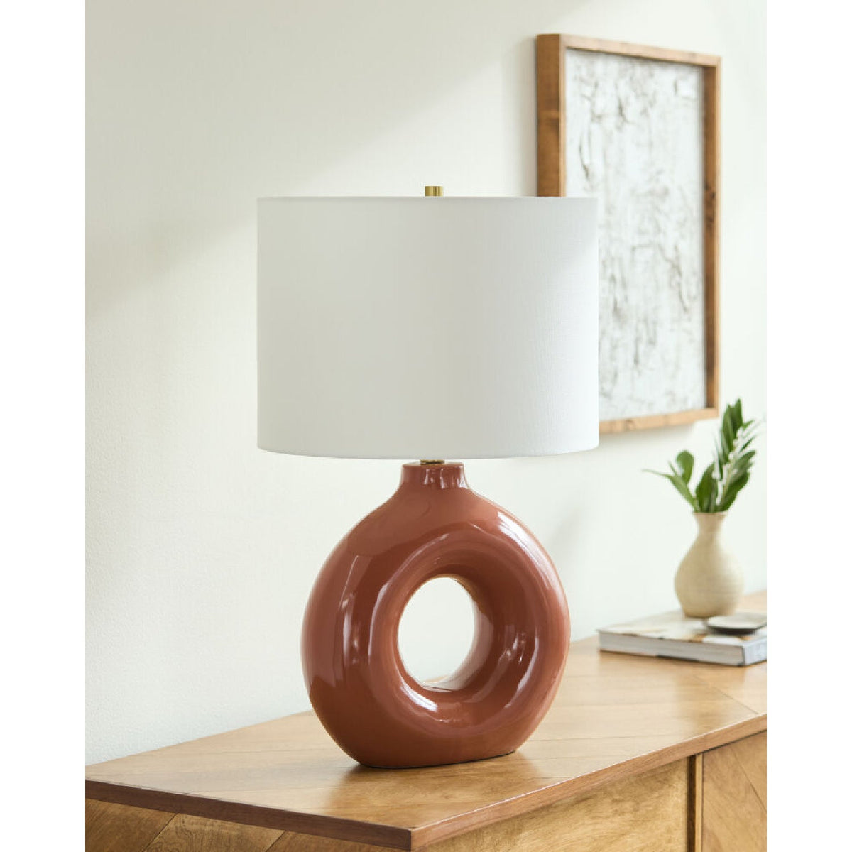 Modern European furniture - Ceramic Ring Accent Table Lamp - www.oroa.com