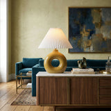 Modern European furniture - Pleated White Fabric Table Lamp - www.oroa.com