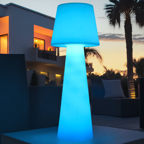 Modern European furniture - Frosted White Outdoor Floor Lamp - www.oroa.com