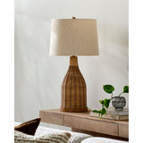 Modern European furniture - White Cotton Rattan Table Lamp - www.oroa.com