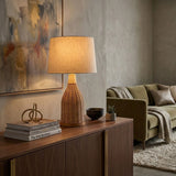 Modern European furniture - White Cotton Rattan Table Lamp - www.oroa.com