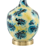 Modern European furniture - Pinted Blue Glass Table Lamp - www.oroa.com