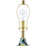 Modern European furniture - Pinted Blue Glass Table Lamp - www.oroa.com
