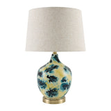 Modern European furniture - Pinted Blue Glass Table Lamp - www.oroa.com