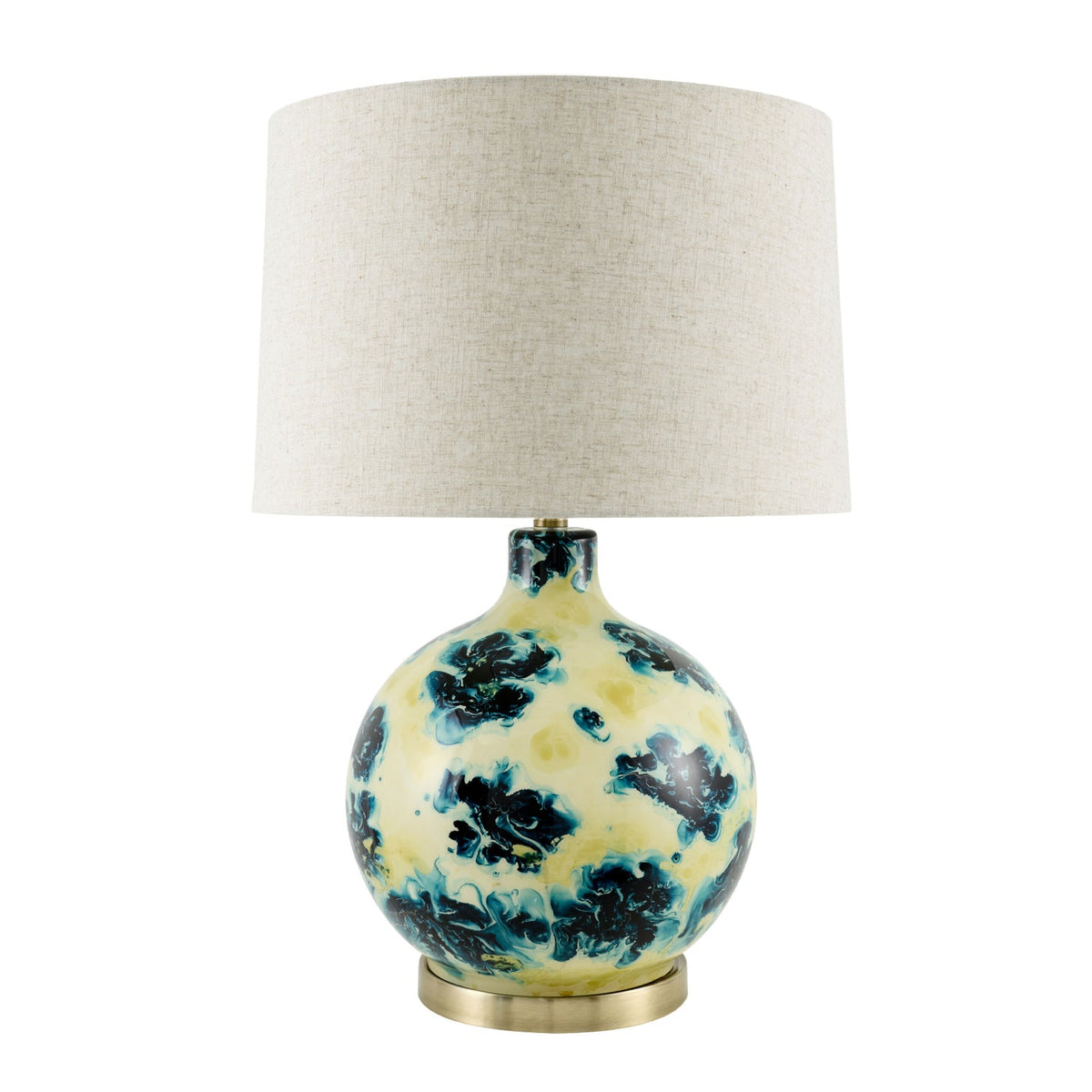 Modern European furniture - Round Painted Glass Tabe Lamp - www.oroa.com