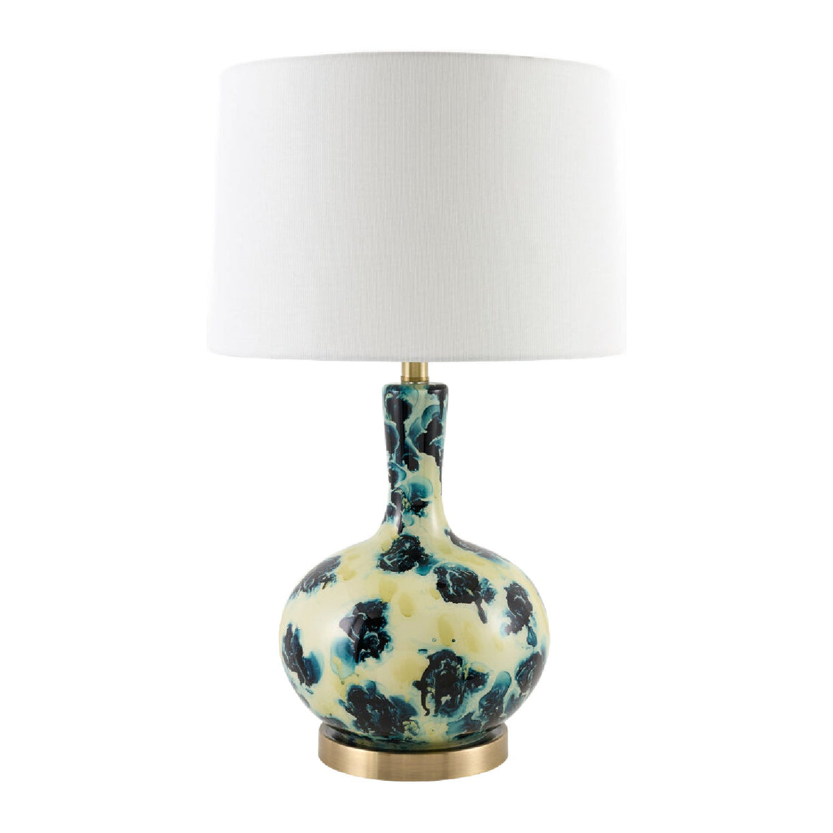 Modern European furniture - Painted Blue Glass Table Lamp - www.oroa.com