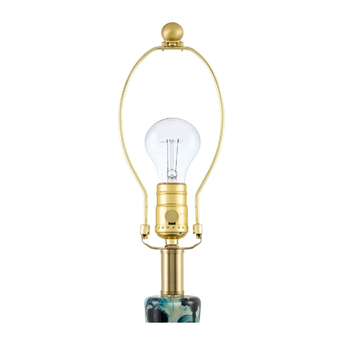 Modern European furniture - Painted Blue Glass Table Lamp - www.oroa.com