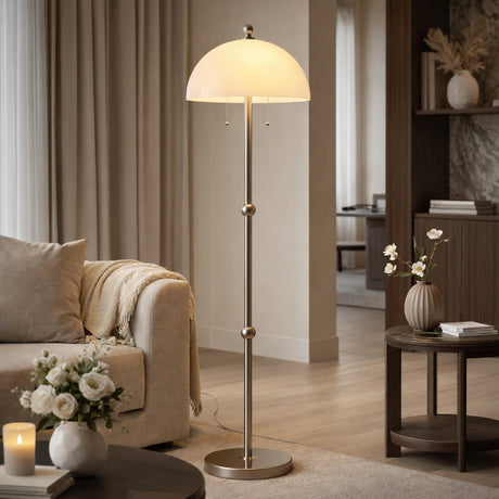 Modern European furniture - White Glass Dome Floor Lamp - www.oroa.com