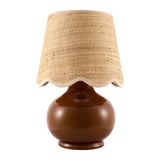 Modern European furniture - Scalloped Raffia Shade Table Lamp - www.oroa.com