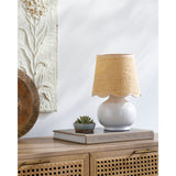 Modern European furniture - Scalloped Raffia Shade Table Lamp - www.oroa.com