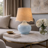 Modern European furniture - Scalloped Raffia Shade Table Lamp - www.oroa.com