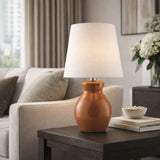 Modern European furniture - White Cotton Ceramic Table Lamp - www.oroa.com