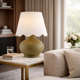 Modern European furniture - Scalloped Raffia Accent Table Lamp - www.oroa.com