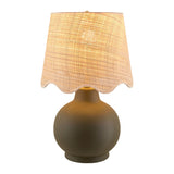 Modern European furniture - Wavy Linen Ceramic Table Lamp - www.oroa.com