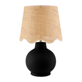 Modern European furniture - Wavy Linen Ceramic Table Lamp - www.oroa.com