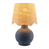 Modern European furniture - Wavy Linen Ceramic Table Lamp - www.oroa.com