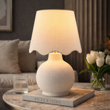 Modern European furniture - Wavy Linen Ceramic Table Lamp - www.oroa.com