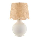 Modern European furniture - Wavy Linen Ceramic Table Lamp - www.oroa.com