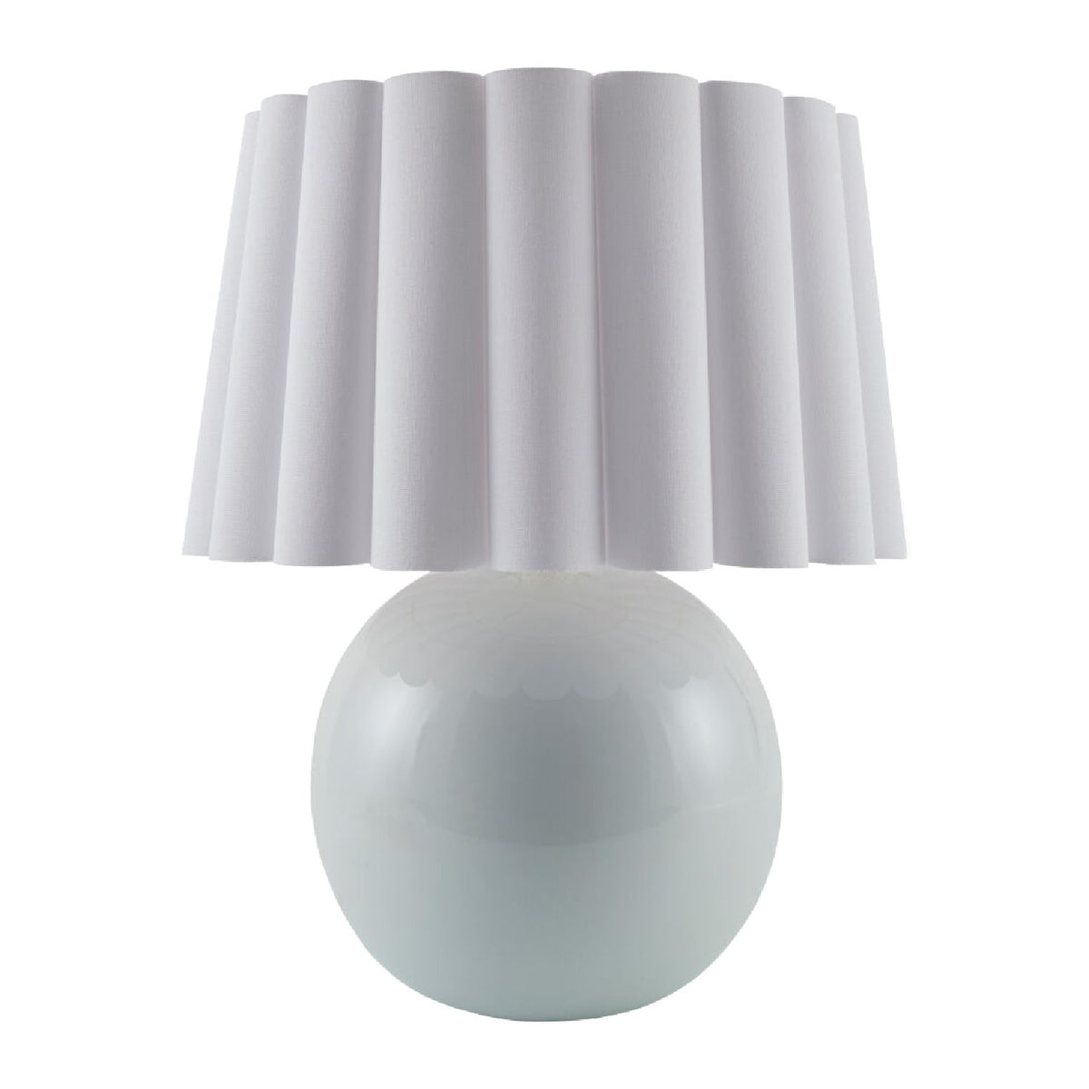 Modern European furniture - Scalloped White Fabric Table Lamp - www.oroa.com