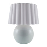 Modern European furniture - Scalloped White Fabric Table Lamp - www.oroa.com