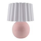 Modern European furniture - Scalloped White Fabric Table Lamp - www.oroa.com