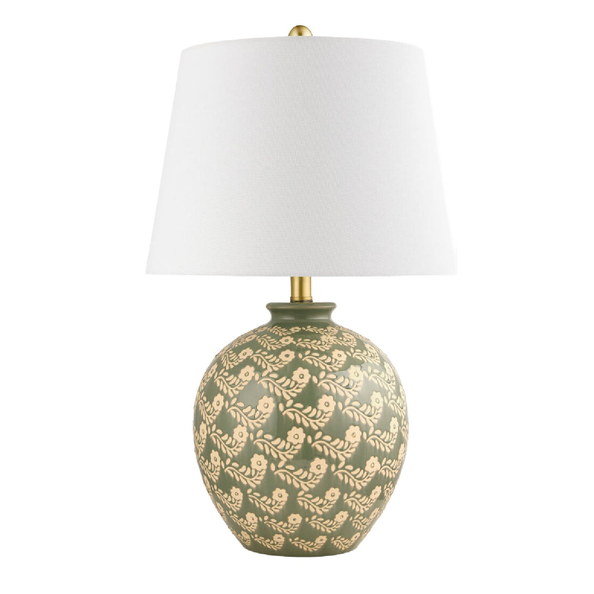 Modern European furniture - Green Ceramics Floral Table Lamp - www.oroa.com