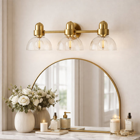 Modern European furniture - Clear Glass Gold Wall Lamp - www.oroa.com