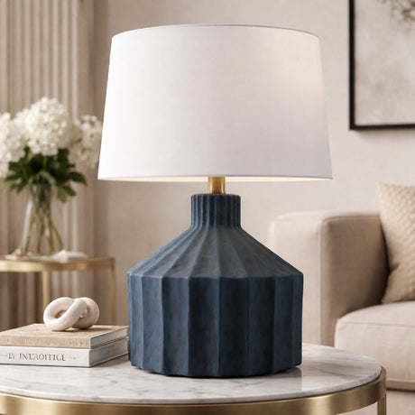 Modern European furniture - Fluted Ceramic Accent Table Lamp - www.oroa.com