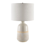 Modern European furniture - Glazed White Ceramic Table Lamp - www.oroa.com
